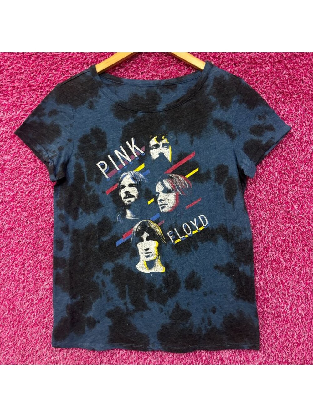 Pink Floyd tiedye Floating Heads Rock Women's Tshirt medium